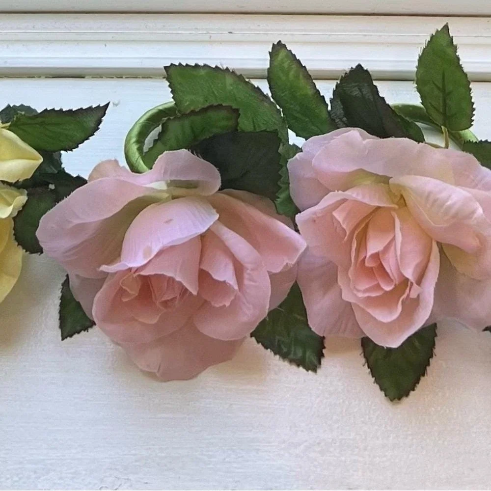 Vintage Rose Napkin Rings Set Of 6‎ Cottagecore Shabby Chic Floral Decor